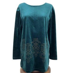 Diane Von Furstenberg VTG Green Velvet Tunic